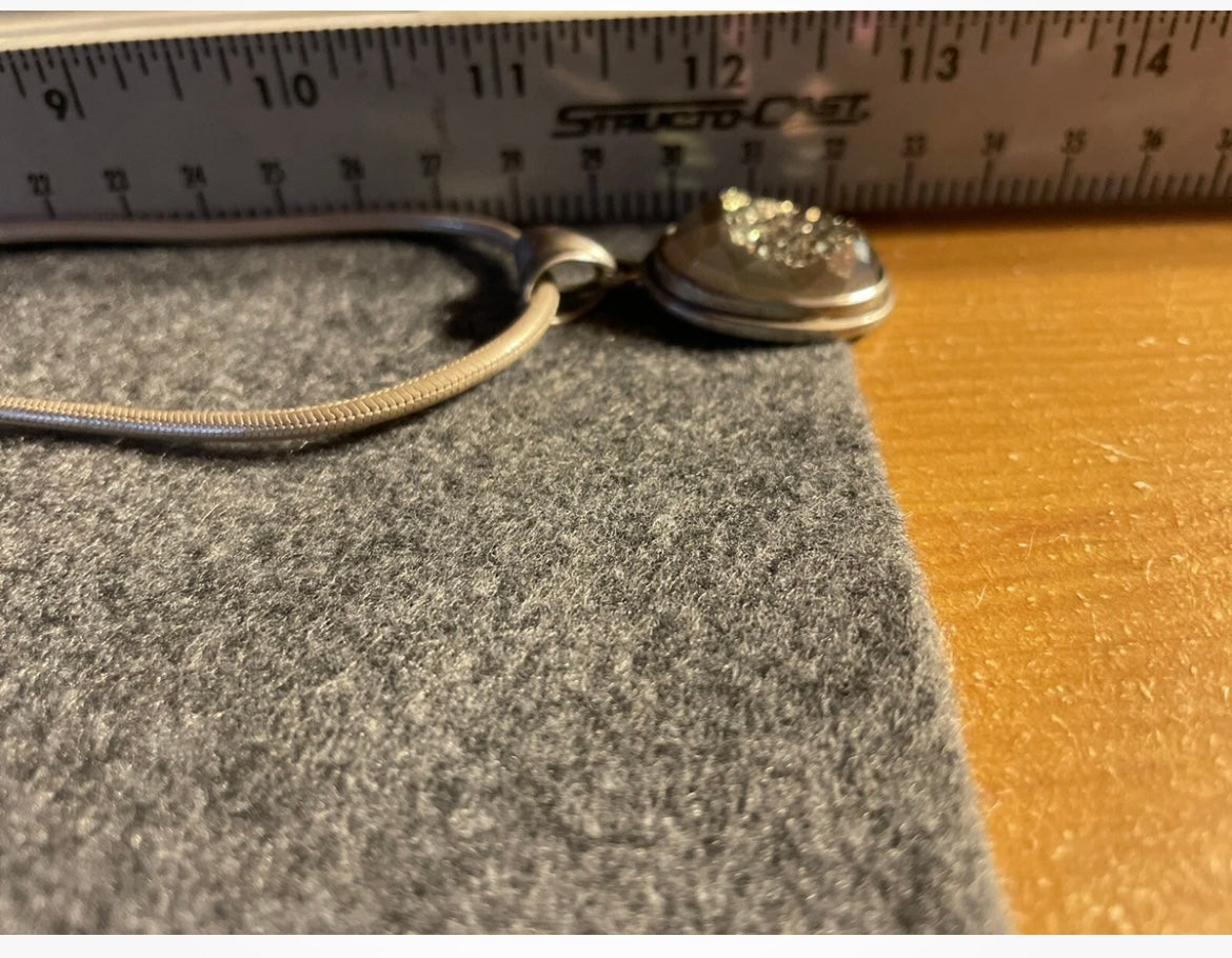Druzy Quartz pendant with sterling (925) Necklace