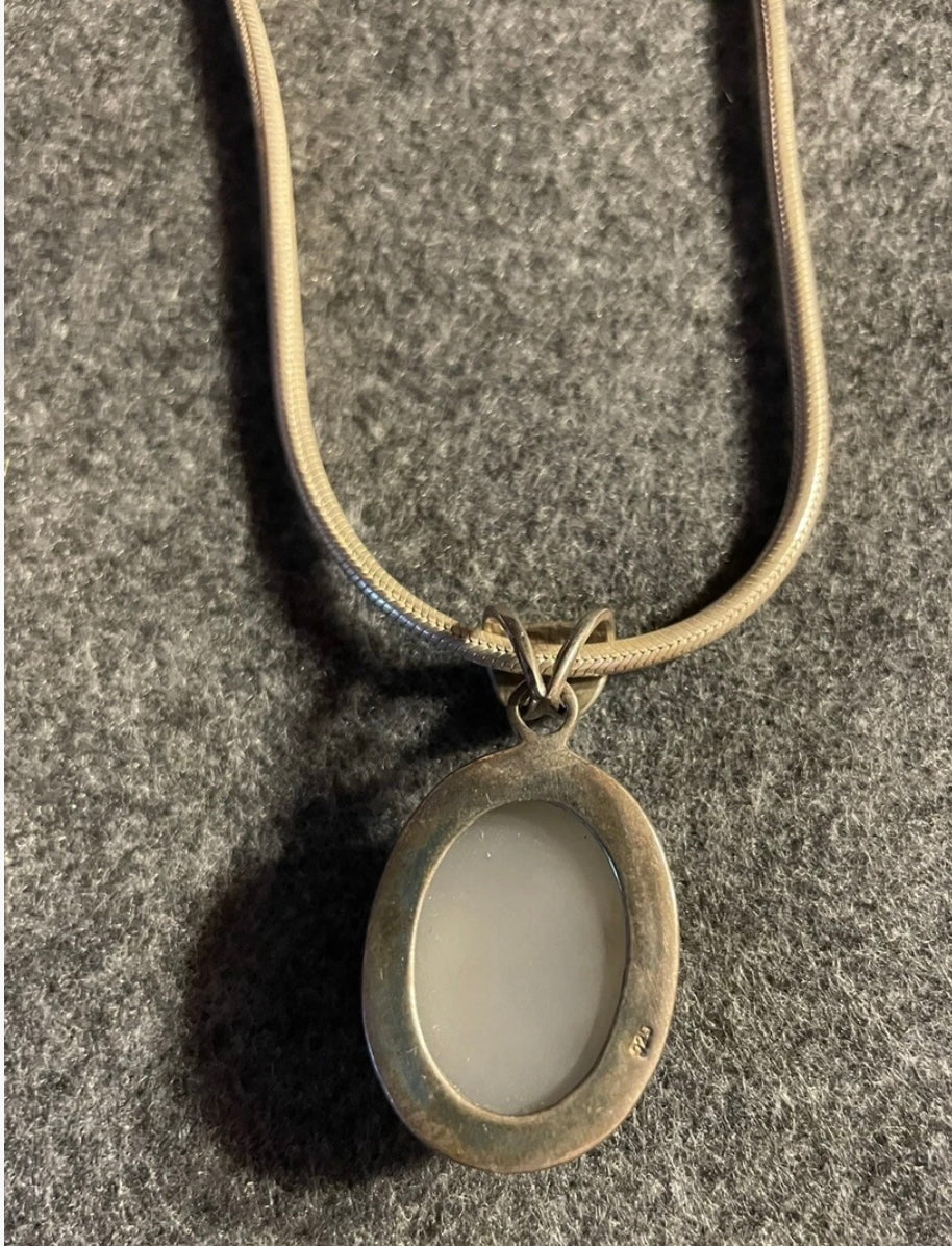 Druzy Quartz pendant with sterling (925) Necklace